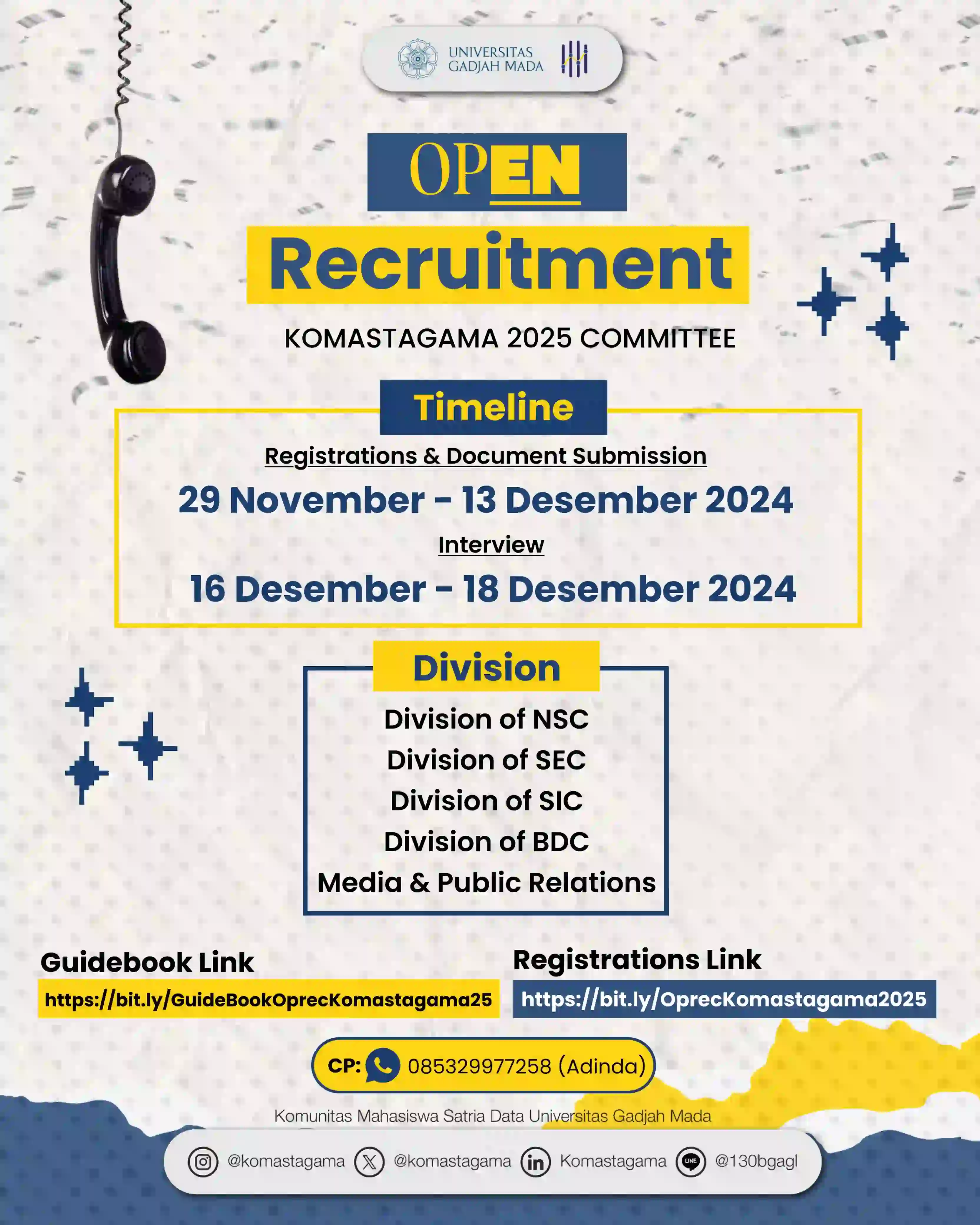 Poster Pendaftaran KOMASTAGAMA