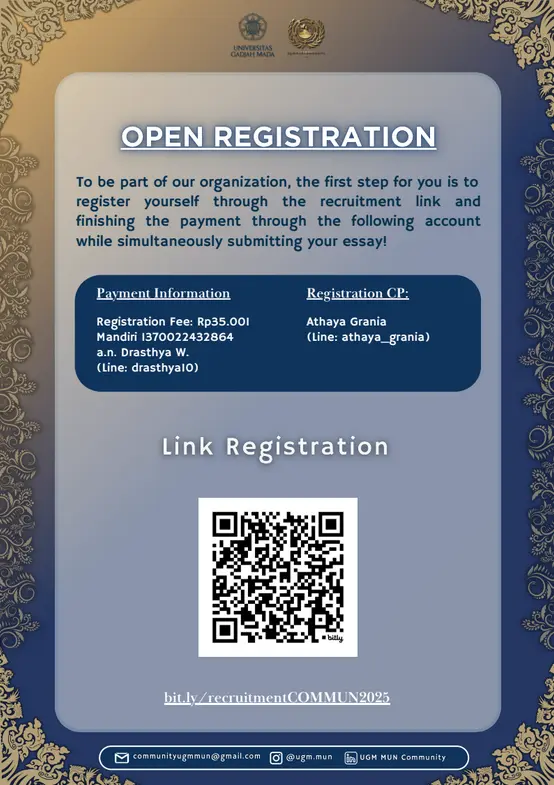 Poster Pendaftaran UGM MUN Community